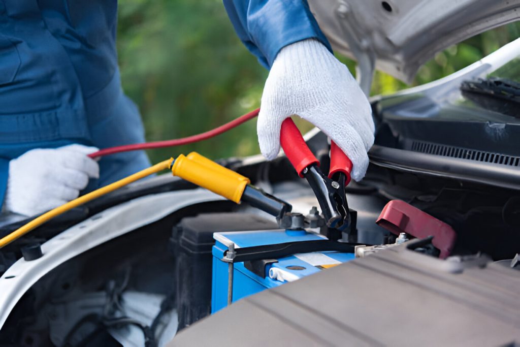 Jump-starting car battery safely